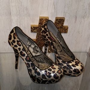 Cheetah Sequin Pumps